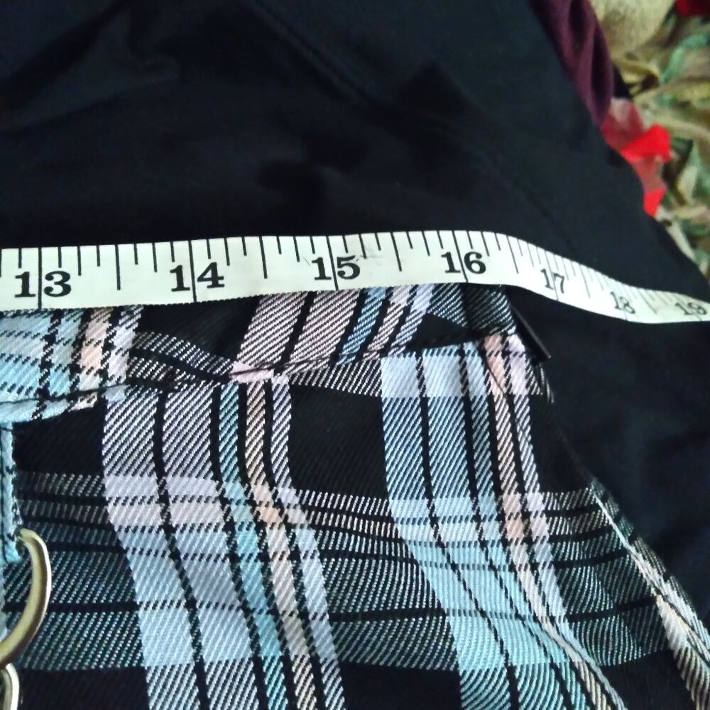 Hot Topic Pastel Plaid Pleated Mini Skirt with Grommet Suspender Strap NWT - Picture 7 of 10